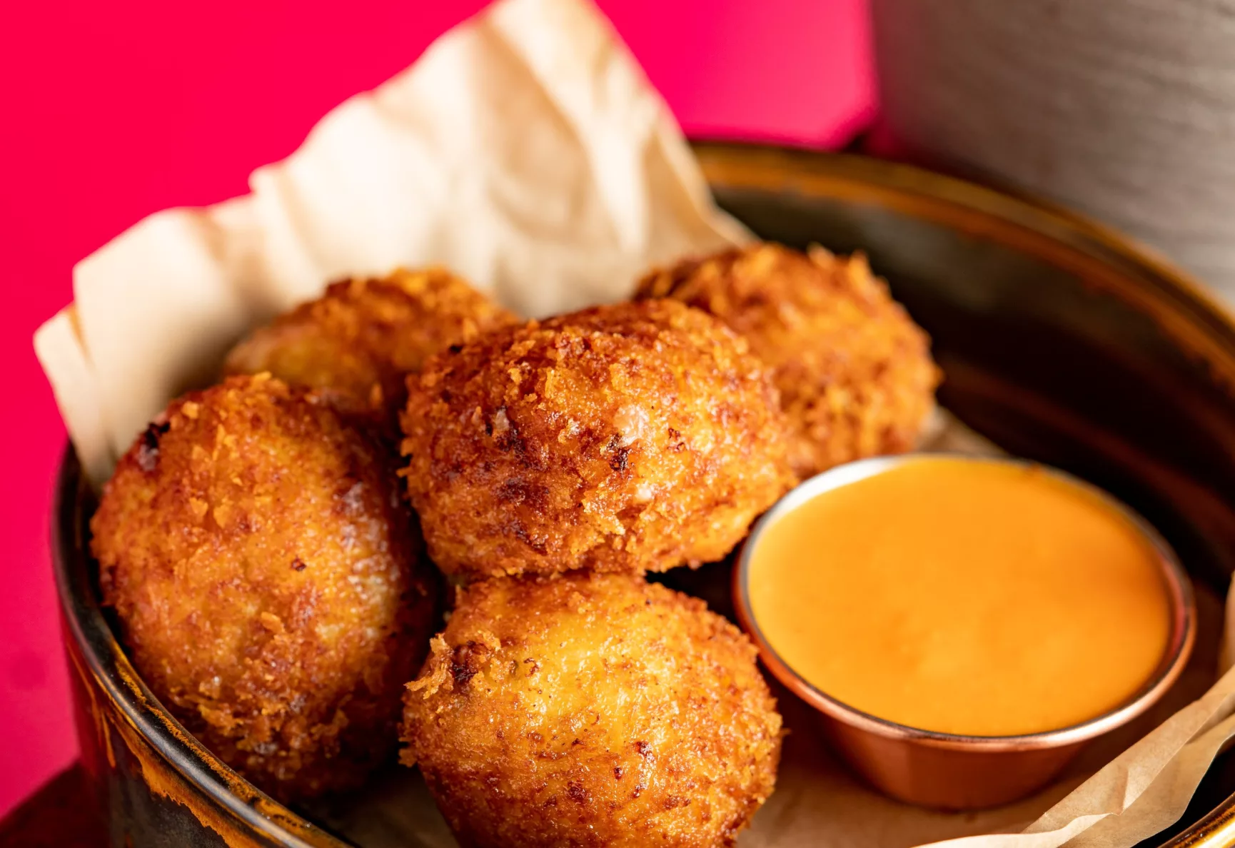 Breaded bites with a dipping sauce