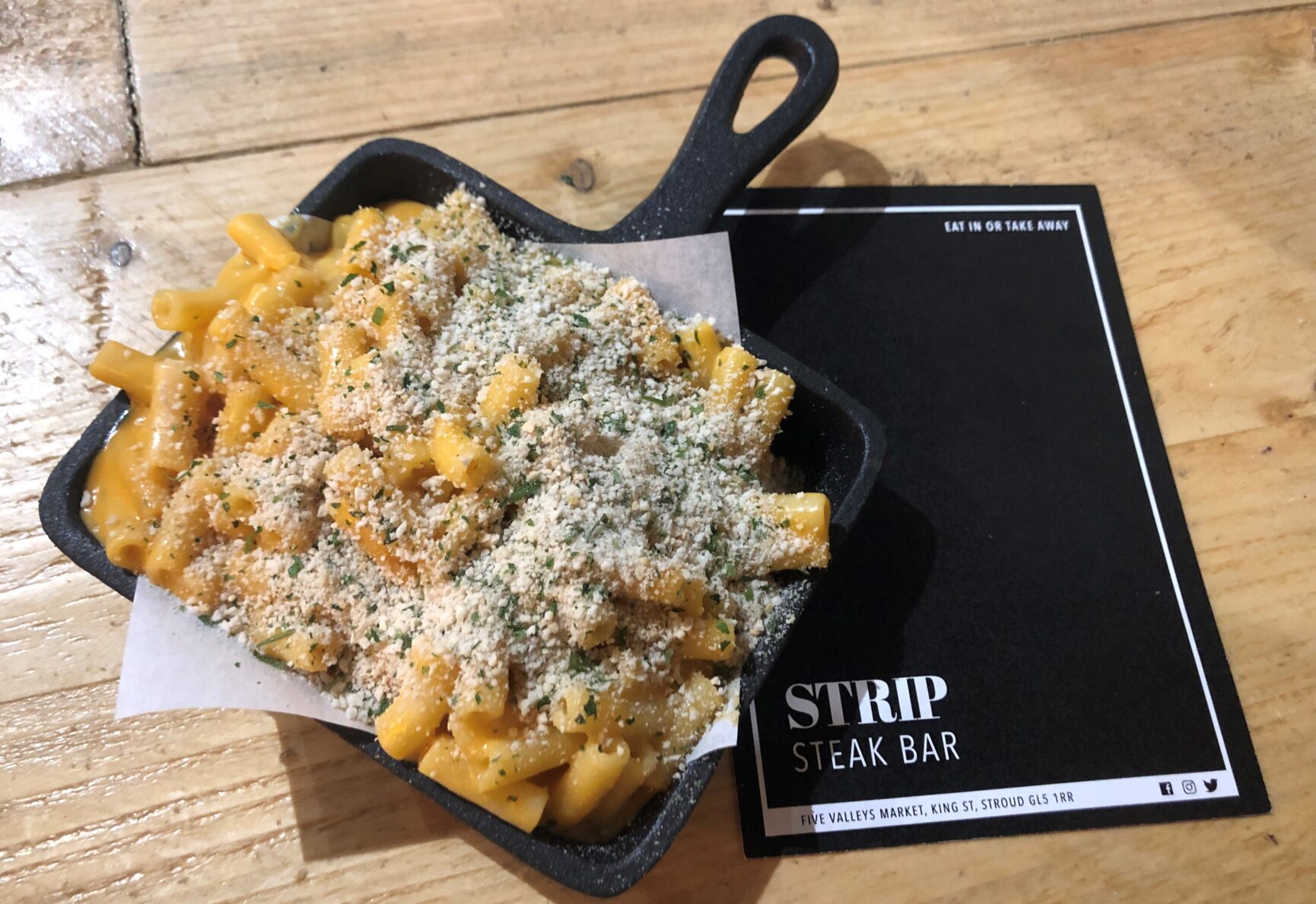 Strip Steaks famous Macaroni Cheese.