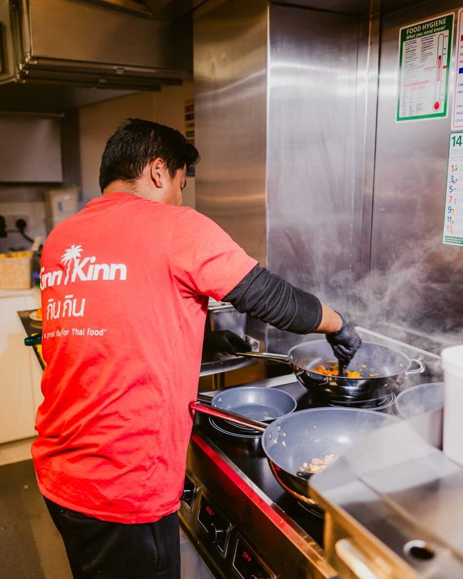 The Kinn Kinn chef in the kitchen at Gloucester Food Dock.