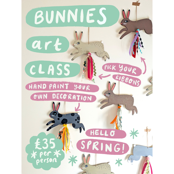 Bunnies Art Class Poster.