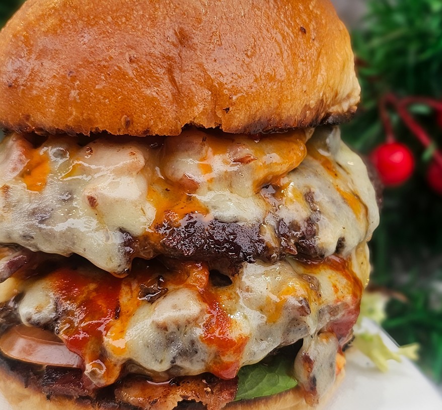 Wagyu burger at Wagyu and Feather, Gloucester Food Dock